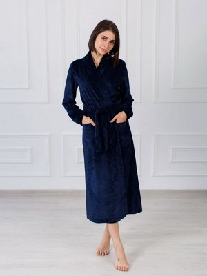 Женский велюровый халат с шалькой