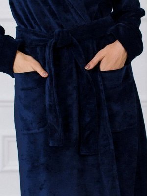 Женский велюровый халат с шалькой