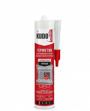 Kudo, Герметик силикатный для каминов и печей 1200С черный 280мл, Кудо