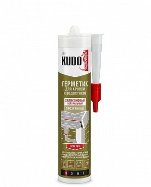Kudo, Герметик силиконовый для кровли прозрачный 280мл, Кудо