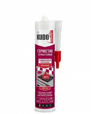 Kudo, Герметик силиконовый нейтральный термостойкий красный 280мл, Кудо