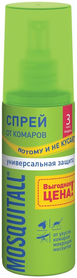 Mosquitall, Спрей Универсальная защита от комаров 100 мл, Москитол