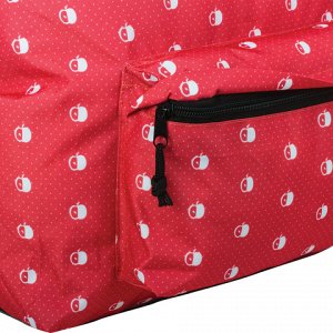 Рюкзак BRAUBERG универсальный, сити-формат, красный, Яблоки,