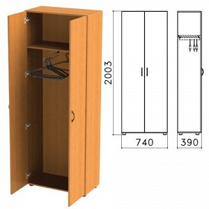 Шкаф для одежды "Фея" (ш740*г390*в2000 мм), цвет орех милан,
