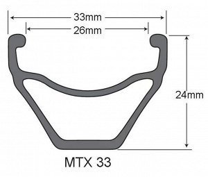 Переднее велосипедное колесо. обод MTX33. втулка Novatec D041SB. 100QR. 26 дюймов. Черный