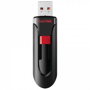 Флэш-диск 64GB SANDISK Cruzer Glide USB 3.0, черный, SDCZ600