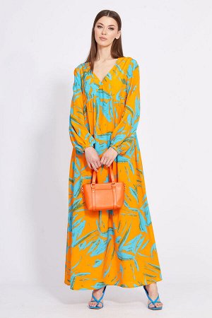 Платье EOLA 2419 оранжевый/бирюза