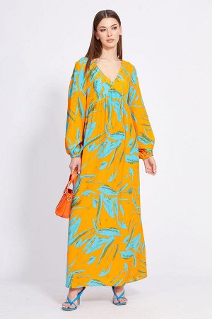 Платье EOLA 2419 оранжевый/бирюза