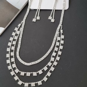 Комплект ожерелье и серьги с цирконом, 54165,арт. 017.039