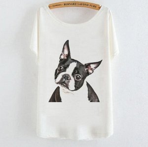 Стильная футболка пастельных тонов "Пес"