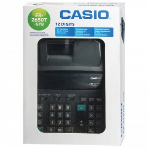 Калькулятор CASIO печатающий FR-2650T-GYB, 12разр., от сети,