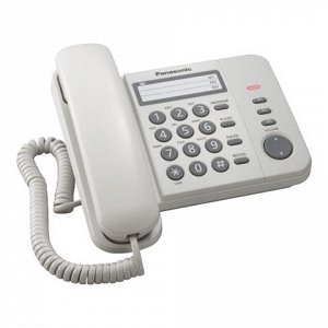 Телефон PANASONIC KX-TS2352RUW, белый, пам 3 ном, повторный