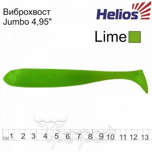 Виброхвост Jumbo 4,95"/12.5 см Lime 5шт. (HS-7-008) Helios