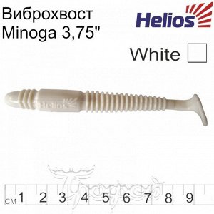 Виброхвост Minoga 3,75"/9.5 см White 5шт. (HS-17-001) Helios