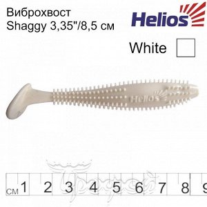 Виброхвост Shaggy 3,35"/8,5 см White 5шт. (HS-16-001) Helios