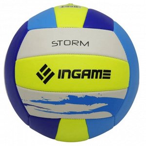 Мяч волейбольный INGAME STORM бело-желто-синий, спортивный мячик для волейбола игровой пляжный волейбол размер 5