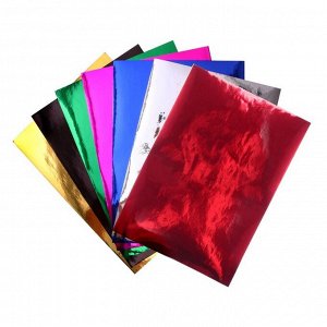 Бумага цветная зеркальная самоклеящаяся А4, 7 листов, 7 цветов, 210 х 297 мм