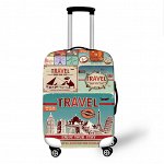 Чехол для чемодана, принт &quot;Travel&quot;, (22-24 дюйма)