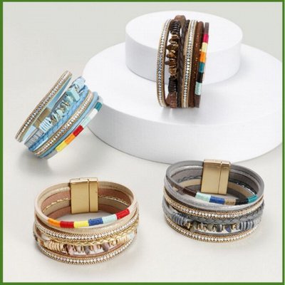 Красивые шейные платки — Многослойные браслеты на магнитной застежке