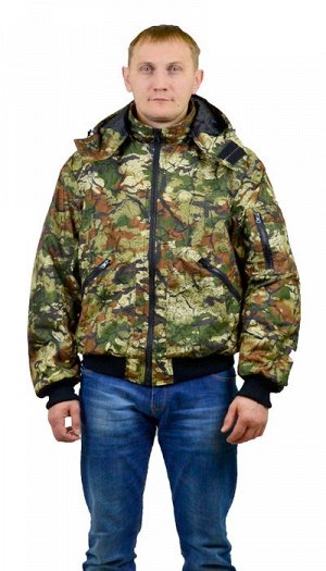 Куртка мужская "бомбер" демисезонная тк.мак-мембрана "мультикам" ( с капюшоном)