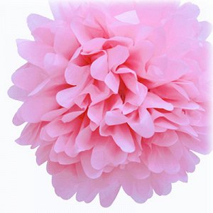 Бумажный помпон светло-розовый 15 см