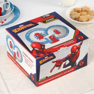Набор посуды, 3 предмета: тарелка Ø 16,5 см, миска Ø 14 см, кружка 250 мл, "Ты - супергерой", Человек-паук