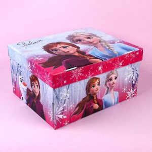 Коробка подарочная складная с крышкой "Believe", 31х25,5х16, Холодное сердце
