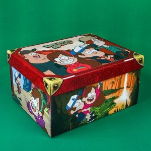 Коробка подарочная складная с крышкой, 31х25,5х16, Гравити Фолз