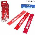 Набор фитнес-резинок ONLYTOP «НГ»: нагрузка 10, 14, 22 кг, 3 шт., 30х5 см