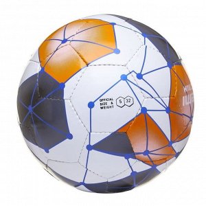 Мяч футбольный Atemi SPECTRUM, PVC Shiny 1mm, бел/сер/оранж, р.5, р/ш, окруж 68-70