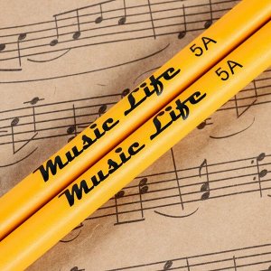 Барабанные палочки Music Life, 5А, клён, желтый