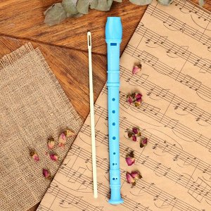Блокфлейта Music Life, голубая, немецкая система, сопрано, 30 см