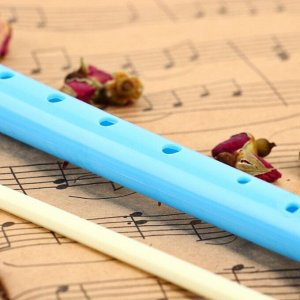 Блокфлейта Music Life, голубая, немецкая система, сопрано, 30 см
