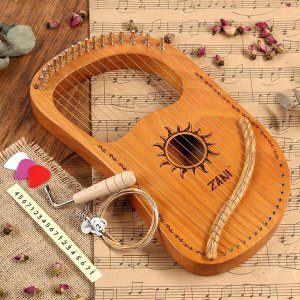 Музыкальный инструмент Арфа Music Life Солнышко, 16 струн, бежевая