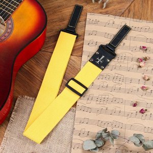 Ремень для гитары Music Life Крест, желтый, 95-155 см