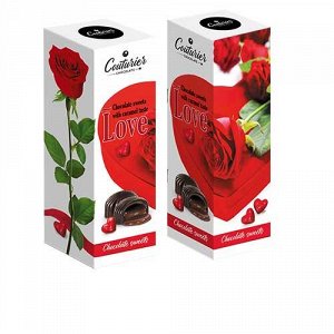 LOVE Роза на белом конфеты Кармелита с нач.со вкусом кармели 105 гр. (Шоколадный Кутюрье)