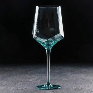 Бокал стеклянный для вина Magistro «Дарио», 500 мл, 7,3?25 см, цвет изумрудный