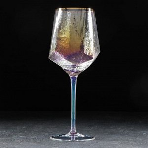 Бокал стеклянный для вина Magistro «Дарио», 500 мл, 7,3x25 см, цвет перламутровый