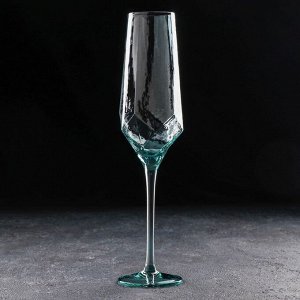 Бокал стеклянный для шампанского Magistro «Дарио», 180 мл, 5x27,5 см, цвет изумрудный