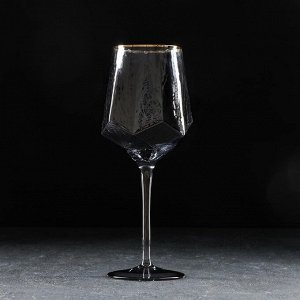 Бокал стеклянный для вина Magistro «Дарио», 500 мл, 9x25 см, цвет графит