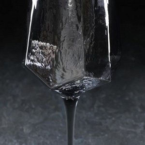 Бокал стеклянный для вина Magistro «Дарио», 500 мл, 9?25 см, цвет графит
