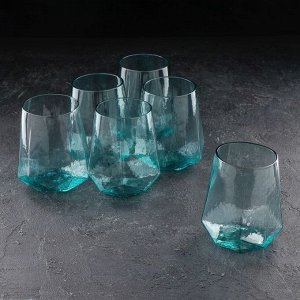 Стаканы стеклянные Magistro «Дарио», 450 мл, 10?11,5 см, 6 шт, цвет изумрудный