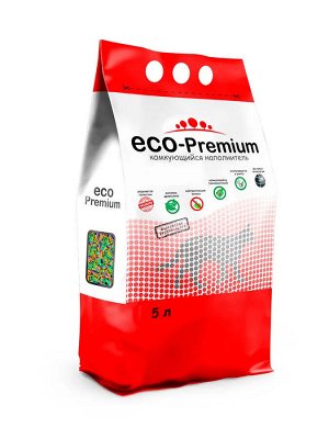 Наполнитель ECO-Premium Тутти-фрутти комкующийся (древесное волокно) 5 л (1,9кг)