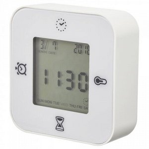 Часы с термометром ИКЕА КЛОККИС, белый