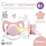 Соска - пустышка ортодонтическая, латекс, +6мес., «Нежность»