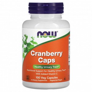 NOW Foods, клюквенные капсулы, 100 растительных капсул