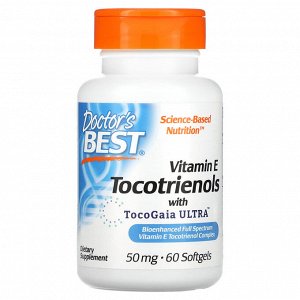 Doctor's Best, Токотриенолы с EVNol SupraBio, 50 мг, 60 капсул