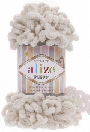 Пряжа Ализе Пуффи Alize Puffy цвет №599 слоновая кость