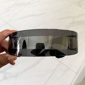 Солнцезащитные очки унисекс в стиле "Киберпанк", цвет прозрачный черный + чехол