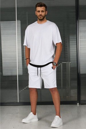 Белый комплект мужских шорт Oversize 5668